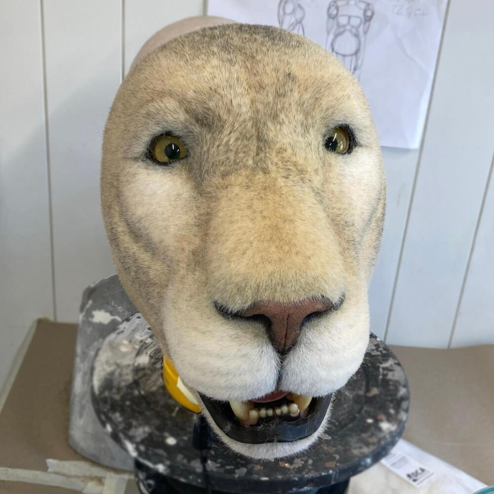 flocked lion mask
